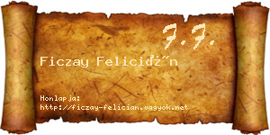Ficzay Felicián névjegykártya